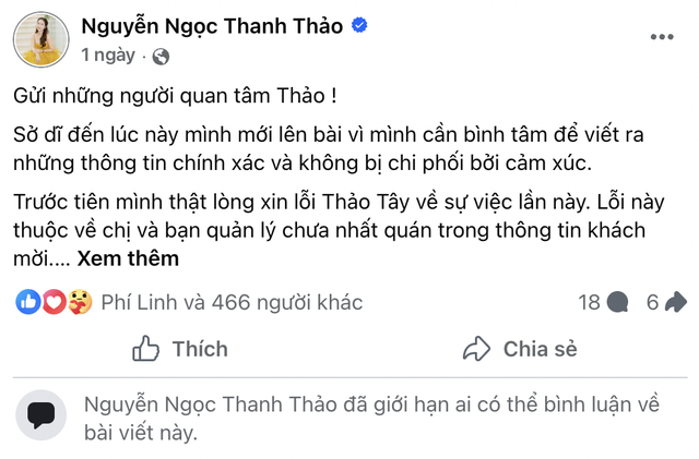 MC Thanh Thảo Hugo công khai xin lỗi- Ảnh 2.