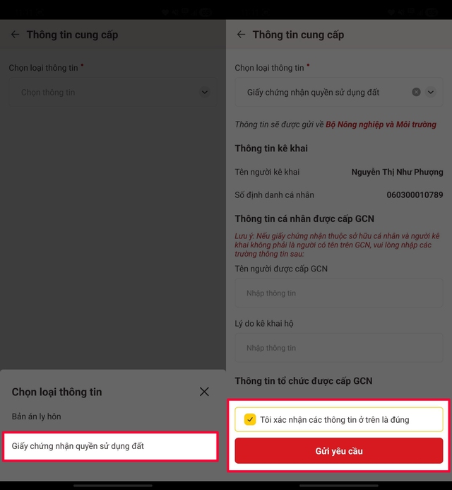 Cách nộp sổ đỏ trên VNeID để "làm sạch" dữ liệu đất đai- Ảnh 4.
