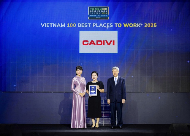 CADIVI được vinh danh trong top 20 “Nơi làm việc tốt nhất Việt Nam 2025”- Ảnh 1. CADIVI được vinh danh trong top 20 “Nơi làm việc tốt nhất Việt Nam 2025”- Ảnh 1.