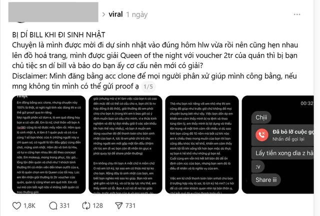 Tình bạn 10 năm toang vì cái voucher 2 triệu và màn dí bill sinh nhật "sống tới giờ mới thấy"- Ảnh 1. Tình bạn 10 năm toang vì cái voucher 2 triệu và màn dí bill sinh nhật "sống tới giờ mới thấy"- Ảnh 1.