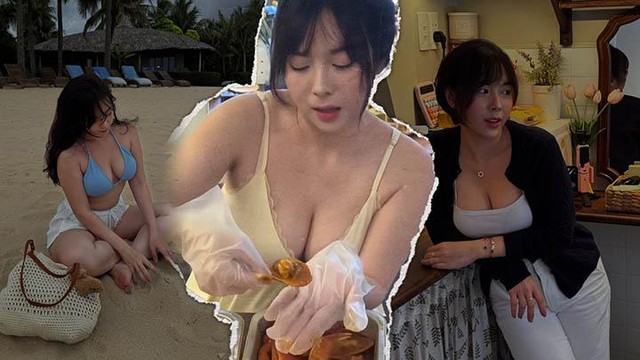 Làm video “mukbang” nhưng ánh mắt của fan lại “va” ánh mắt của hot girl- Ảnh 1.