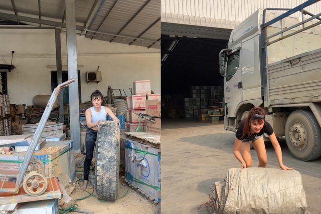 Cô gái xinh đẹp bốc vác trên thùng xe tải 30 tấn: Hé lộ thân phận phía sau- Ảnh 4. Cô gái xinh đẹp bốc vác trên thùng xe tải 30 tấn: Hé lộ thân phận phía sau- Ảnh 4.