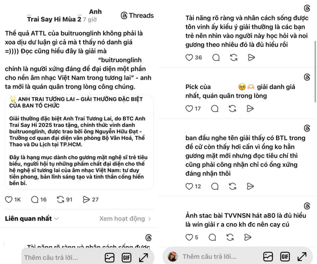 Giải Anh Trai Tương Lai của Say Hi: BTC trao để “an ủi” Á quân buitruonglinh đấy à?- Ảnh 7. Giải Anh Trai Tương Lai của Say Hi: BTC trao để “an ủi” Á quân buitruonglinh đấy à?- Ảnh 7.