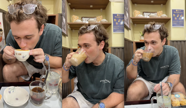 Khách Tây gây sốc khi liền lúc uống 3 cốc đồ uống Việt Nam, dân mạng nín thở chờ tới giây phút "ngã gục"- Ảnh 3. Khách Tây gây sốc khi liền lúc uống 3 cốc đồ uống Việt Nam, dân mạng nín thở chờ tới giây phút "ngã gục"- Ảnh 3.