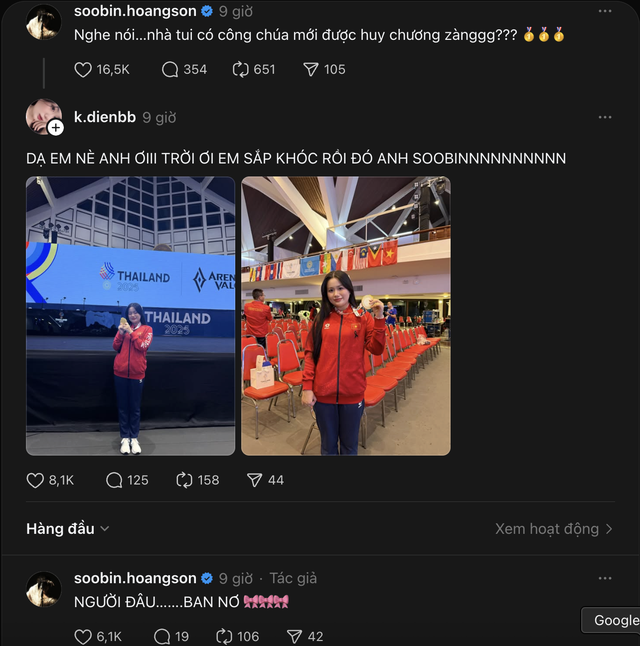 Kỳ Duyên giành HCV SEA Games, SOOBIN liền "sĩ tận nóc"- Ảnh 1. Kỳ Duyên giành HCV SEA Games, SOOBIN liền "sĩ tận nóc"- Ảnh 1.