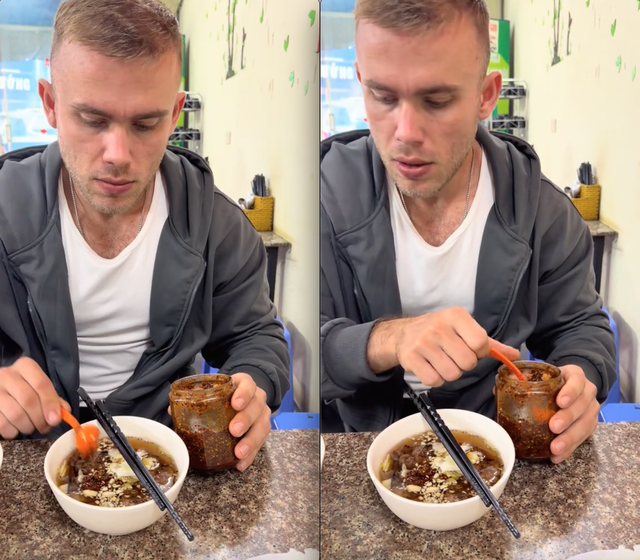 Nhìn khách Tây ăn bún chả, dân mạng Việt hết hồn vì "tưởng anh ấy vừa đi bốc vác về"- Ảnh 1. Nhìn khách Tây ăn bún chả, dân mạng Việt hết hồn vì "tưởng anh ấy vừa đi bốc vác về"- Ảnh 1.