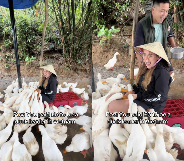 Cô gái Tây la hét thất thanh khi thử 1 trò chơi độc lạ ở Việt Nam- Ảnh 1. Cô gái Tây la hét thất thanh khi thử 1 trò chơi độc lạ ở Việt Nam- Ảnh 1.