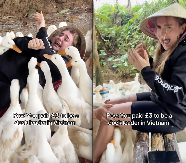 Cô gái Tây la hét thất thanh khi thử 1 trò chơi độc lạ ở Việt Nam- Ảnh 2. Cô gái Tây la hét thất thanh khi thử 1 trò chơi độc lạ ở Việt Nam- Ảnh 2.