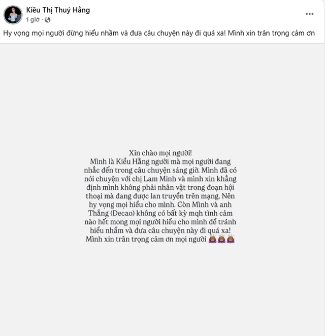 Hoa hậu Việt lên tiếng trước nghi vấn là người thứ 3 trong drama Lâm Minh - Decao- Ảnh 3.