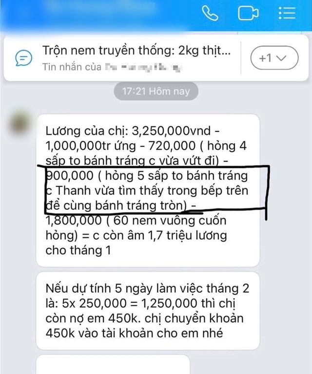 Chủ quán phở bị tố chèn ép nhân viên gây bức xúc: Nghỉ việc trừ "âm" lương, 5 sấp bánh tráng bồi thường 1,6 triệu?- Ảnh 2.