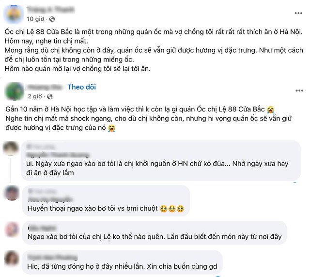Hàng ốc "huyền thoại" Hà Nội bỗng đóng cửa im ỉm, dân mạng ngỡ ngàng khi hay tin về bà chủ- Ảnh 2. Hàng ốc "huyền thoại" Hà Nội bỗng đóng cửa im ỉm, dân mạng ngỡ ngàng khi hay tin về bà chủ- Ảnh 2.