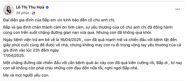 Những hình ảnh cuối cùng của bé Bắp trong hành trình chiến đấu với căn bệnh ung thư máu- Ảnh 1.