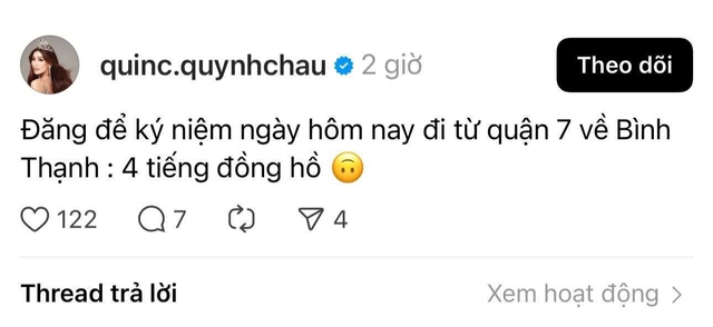 Á hậu Quỳnh Châu xin lỗi về bài đăng kẹt xe ngay dịp Đại lễ 30/4 - Ảnh 1.
