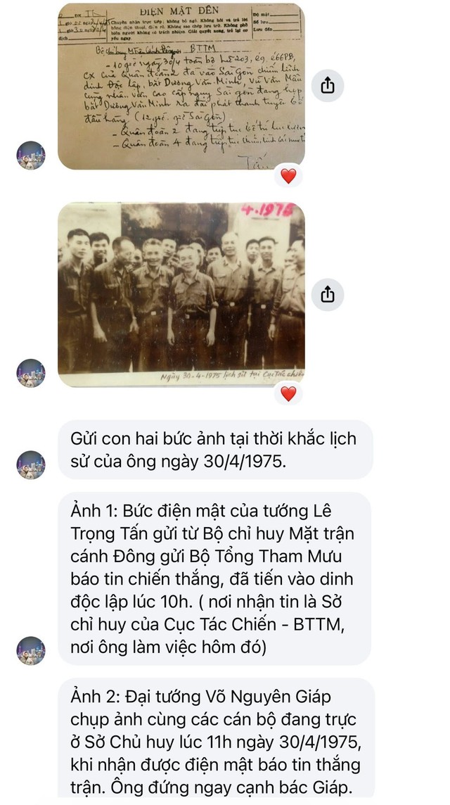 Sao Vbiz chia sẻ hình ảnh tư liệu quý của ông nội vinh dự đứng bên Đại tướng Võ Nguyên Giáp vào ngày 30/4/1975- Ảnh 1. Sao Vbiz chia sẻ hình ảnh tư liệu quý của ông nội vinh dự đứng bên Đại tướng Võ Nguyên Giáp vào ngày 30/4/1975- Ảnh 1.