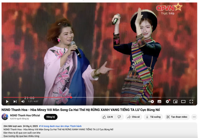 Màn kết hợp giữa NSND Thanh Hoa và Hòa Minzy được gọi “tuyệt tác song ca” 2 thế hệ, leo thẳng trending sau 4 ngày- Ảnh 5.