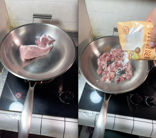 Cô gái không dùng dao vẫn thái thoăn thoắt miếng thịt "bự chảng", netizen không tin vào mắt khi nhìn thứ cô cầm trên tay- Ảnh 1.