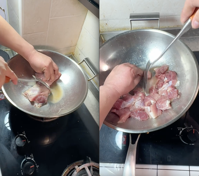 Cô gái không dùng dao vẫn thái thoăn thoắt miếng thịt "bự chảng", netizen không tin vào mắt khi nhìn thứ cô cầm trên tay- Ảnh 2.