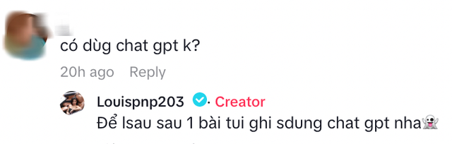 Louis Phạm đáp trả khi bị nghi dùng Chat GPT viết "văn mẫu" chia tay, bạn trai Việt kiều nói rõ lý do rạn nứt- Ảnh 5. Louis Phạm đáp trả khi bị nghi dùng Chat GPT viết "văn mẫu" chia tay, bạn trai Việt kiều nói rõ lý do rạn nứt- Ảnh 5.