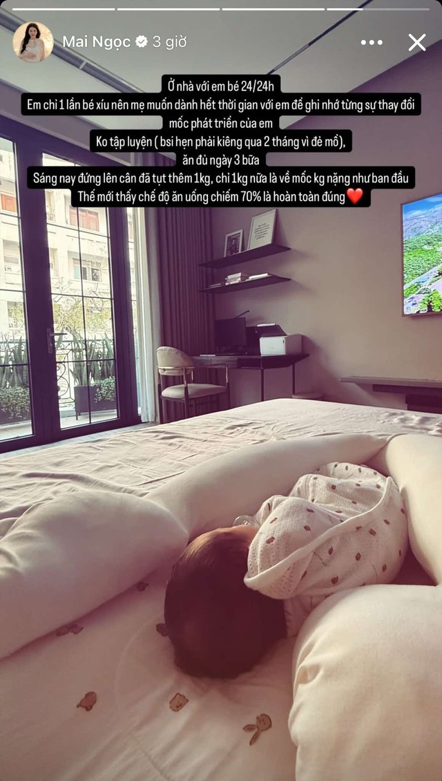 Mai Ngọc mới đẻ hơn 10 ngày đã gần về cân nặng trước bầu nhờ thói quen này- Ảnh 1.