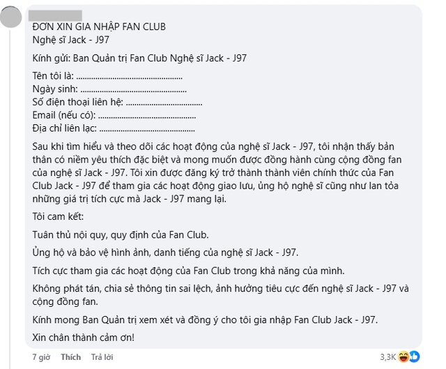 Hàng trăm "thư xin lỗi, đơn làm fan” xuất hiện dưới thông báo Jack kiện Thiên An: Chuyện gì đây?- Ảnh 5.