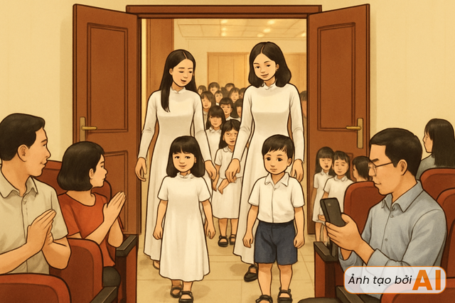 Thuê trung tâm tiệc cưới làm "lễ trưởng thành" cho các bé mẫu giáo: Điều quan trọng nhất không nằm ở những tranh cãi- Ảnh 1. Thuê trung tâm tiệc cưới làm "lễ trưởng thành" cho các bé mẫu giáo: Điều quan trọng nhất không nằm ở những tranh cãi- Ảnh 1.