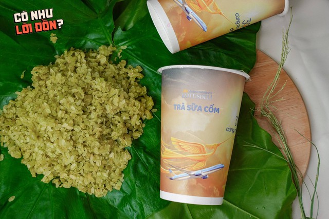 Cận cảnh cốc trà sữa cốm 50k của Vietnam Airlines: Bao bì đẹp nhưng topping bên trong mới là điều đáng chú ý- Ảnh 1. Cận cảnh cốc trà sữa cốm 50k của Vietnam Airlines: Bao bì đẹp nhưng topping bên trong mới là điều đáng chú ý- Ảnh 1.