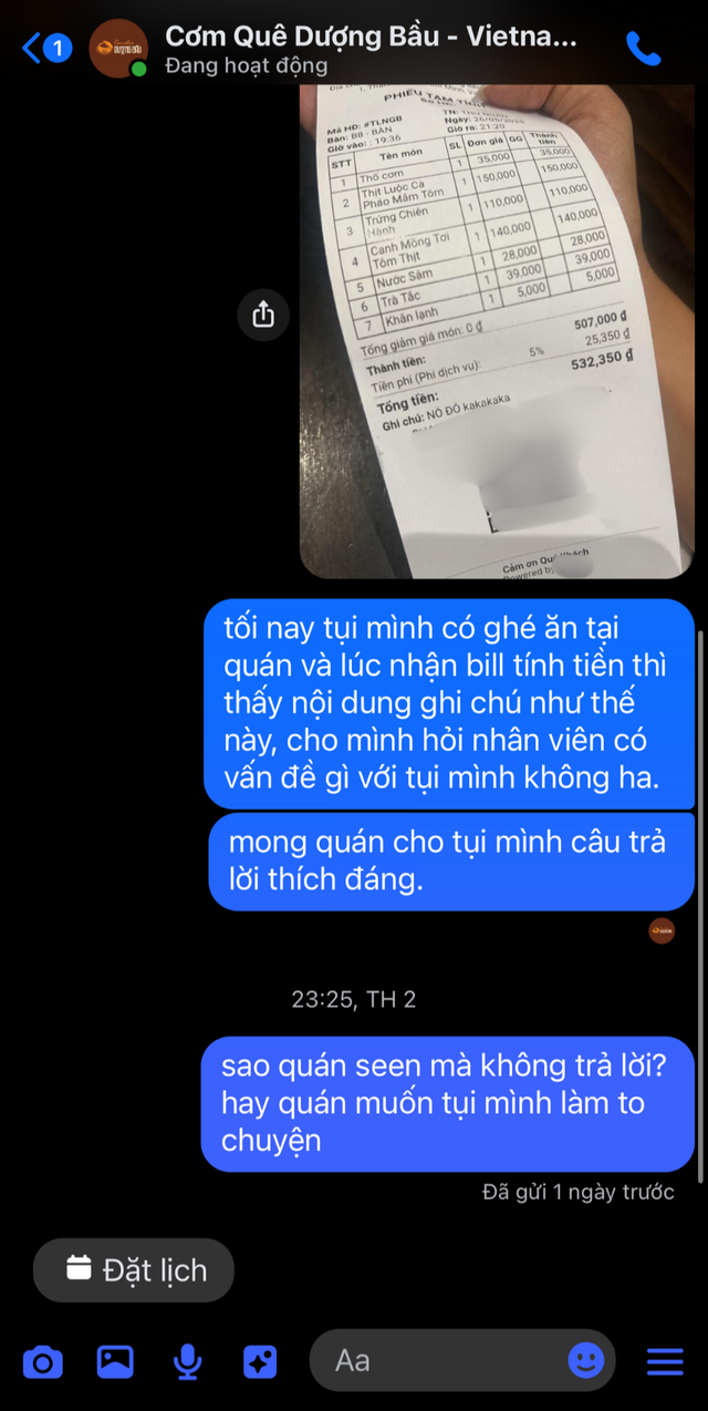 Chưa hết drama về giá “chặt chém”, Cơm Quê Dượng Bầu tiếp tục gây bức xúc vì khiến thực khách cảm thấy bị “giễu cợt”- Ảnh 2. Chưa hết drama về giá “chặt chém”, Cơm Quê Dượng Bầu tiếp tục gây bức xúc vì khiến thực khách cảm thấy bị “giễu cợt”- Ảnh 2.