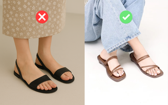 4 mẫu sandal khiến chân trông ngắn một mẩu, hội chiều cao khiêm tốn nên né xa- Ảnh 2. 4 mẫu sandal khiến chân trông ngắn một mẩu, hội chiều cao khiêm tốn nên né xa- Ảnh 2.