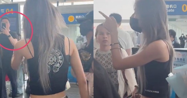 Clip căng: Nữ ca sĩ 2K chỉ tay thẳng mặt mắng 1 người đàn ông giữa sân bay, biết lí do càng sững sờ!- Ảnh 1.