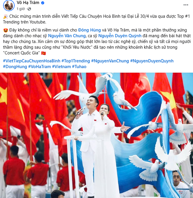 Màn trình diễn hit 3 tỷ view tại Đại lễ 30/4 nhanh chóng đạt 1 trending, Võ Hạ Trâm có động thái đặc biệt- Ảnh 5.
