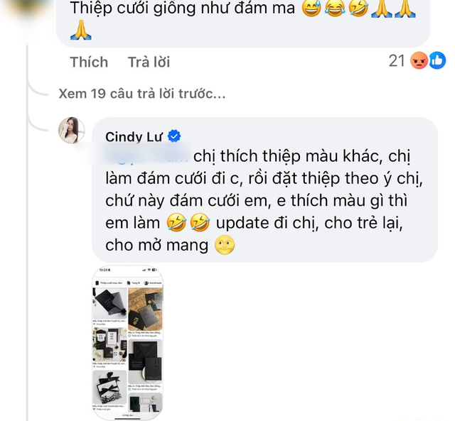 Sao nữ Vbiz thái độ căng khi bị mỉa mai thiệp cưới màu đen "như đám ma"- Ảnh 2.