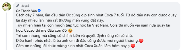 Ốc Thanh Vân chuẩn bị cho con trở lại du học Úc?- Ảnh 2.