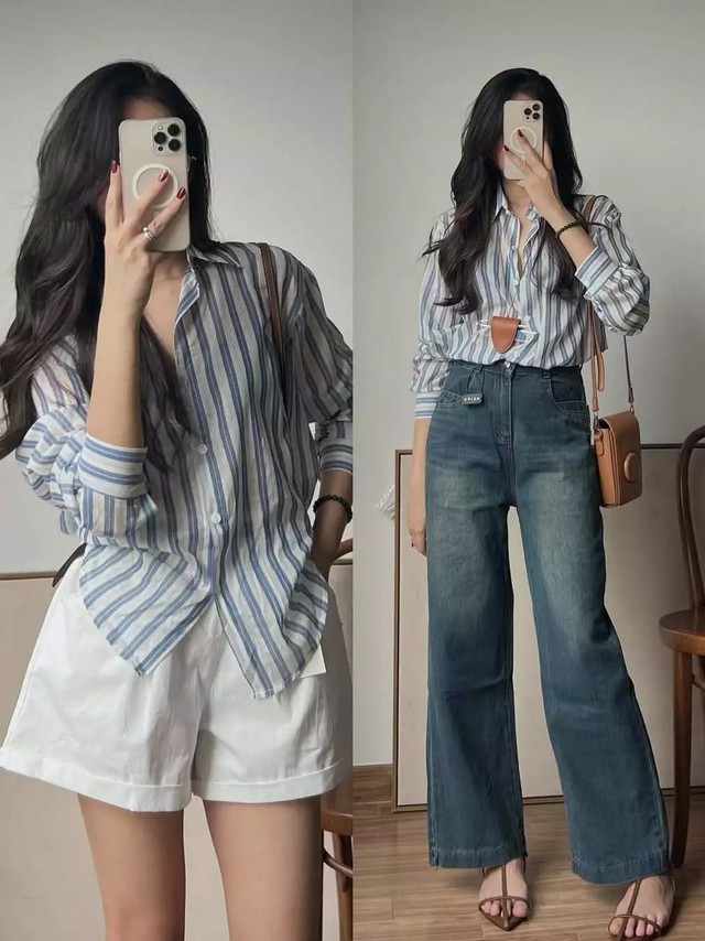 Áo mi kẻ sọc là "cạ cứng" của mùa hè, nàng chưa sắm là thiếu sót!- Ảnh 26.