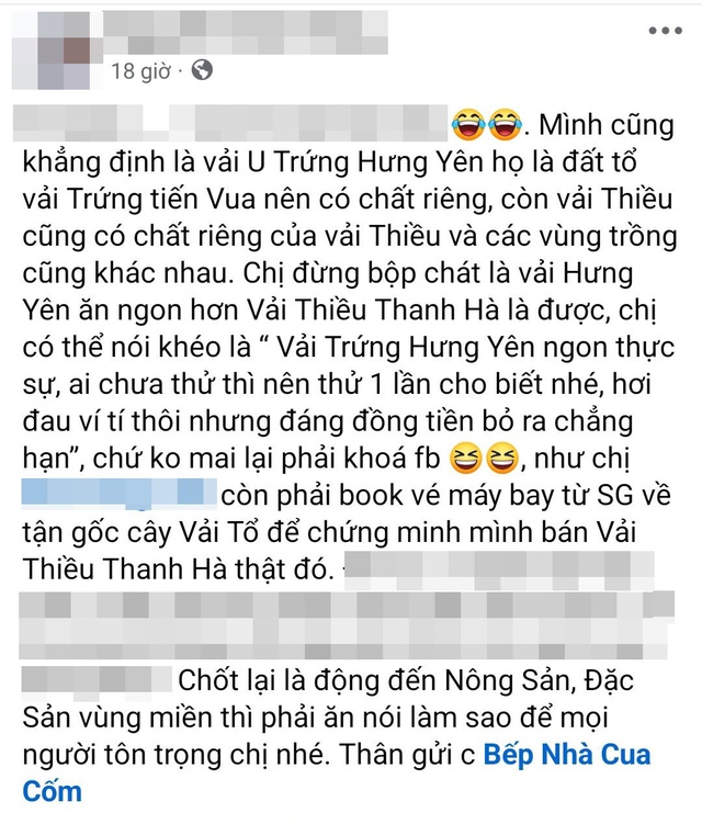 Mẹ Cua Cốm khen vải trứng Phù Cừ ngon nhất, người bán vải Thanh Hà: "Nói năng làm sao để mọi người tôn trọng nhé"- Ảnh 2.