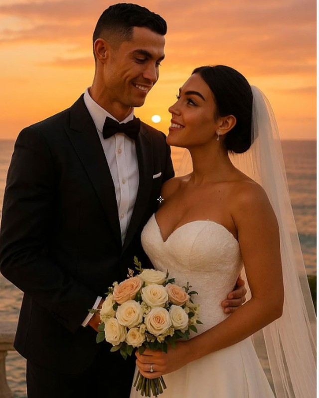 Lộ ảnh đám cưới bí mật của Ronaldo và bạn gái nổi tiếng- Ảnh 1.
