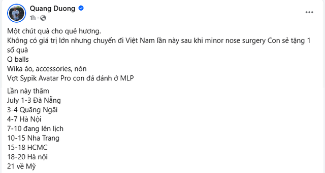 Chịu phạt 1,3 tỷ đồng xong, Quang Dương lại về Việt Nam 20 ngày- Ảnh 2.
