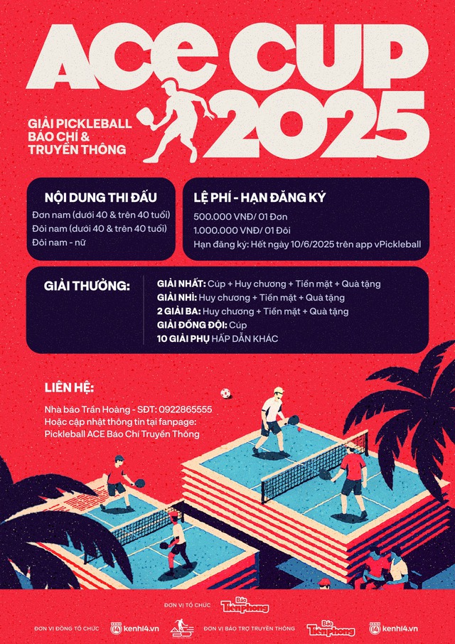 Tất tần tật về giải Pickleball Báo chí-Truyền thông - ACE Cup 2025: Tạm xa deadline, “đập bóng, đổ mồ hôi” giữa hè rực lửa!- Ảnh 3.