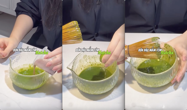 Video pha mắm tôm pha với matcha để ăn bún đậu lan truyền: Dân mạng phẫn nộ vì "làm méo mó giá trị ẩm thực"- Ảnh 2. Video pha mắm tôm pha với matcha để ăn bún đậu lan truyền: Dân mạng phẫn nộ vì "làm méo mó giá trị ẩm thực"- Ảnh 2.