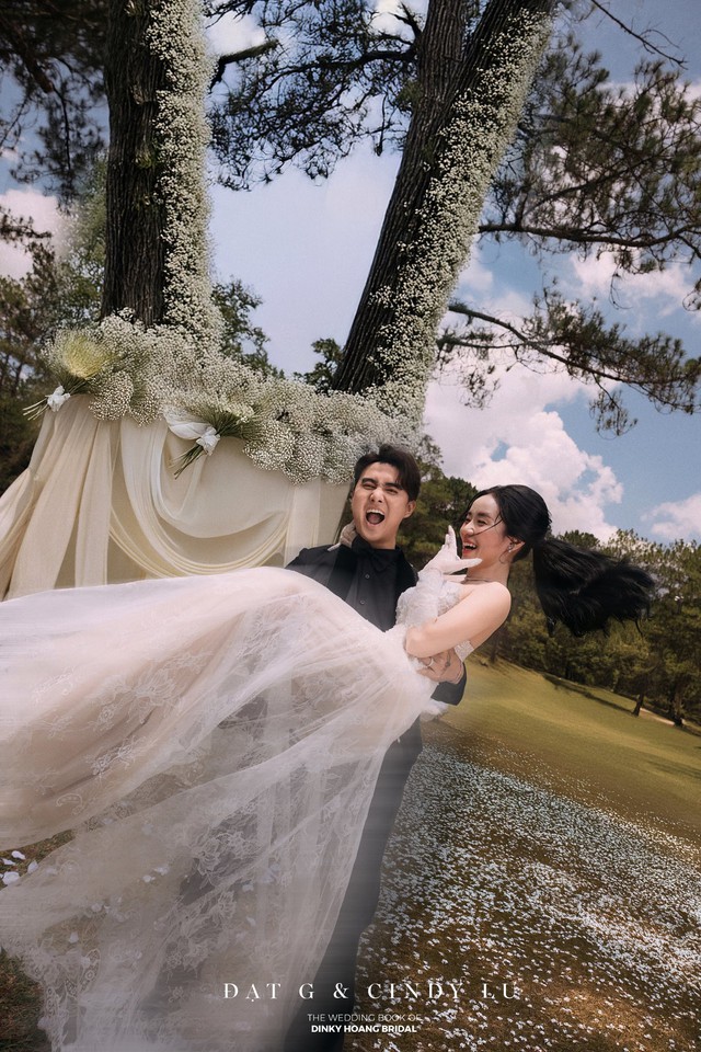 Đạt G và Cindy Lư tung trọn ảnh cưới trước giờ G: Dâu rể đẹp đôi nhưng thái độ 2 "thế lực nhí" mới hot!- Ảnh 2.
