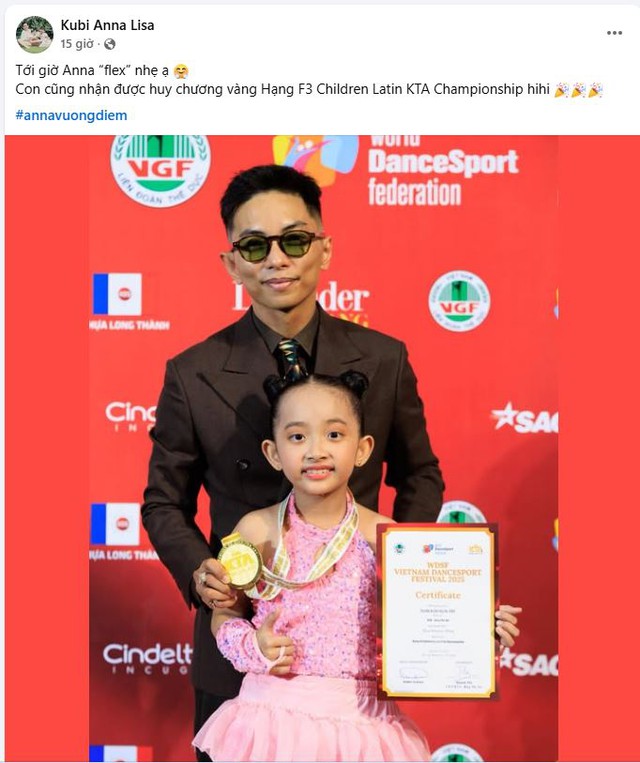 Con gái Khánh Thi và Phan Hiển 7 tuổi trổ nét xinh yêu như công chúa, vừa xuất sắc giành HCV dancesport- Ảnh 1.