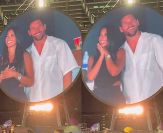 Viral nhất hôm nay: Vợ chồng Messi "lên sóng" Kiss Cam ở concert Coldplay, đẹp đôi, đàng hoàng chẳng cần trốn chạy như ai kia!- Ảnh 1.