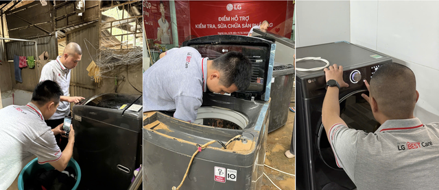 LG hỗ trợ sửa chữa thiết bị điện tử cho người dân vùng lũ tại Nghệ An và Điện Biên- Ảnh 3.