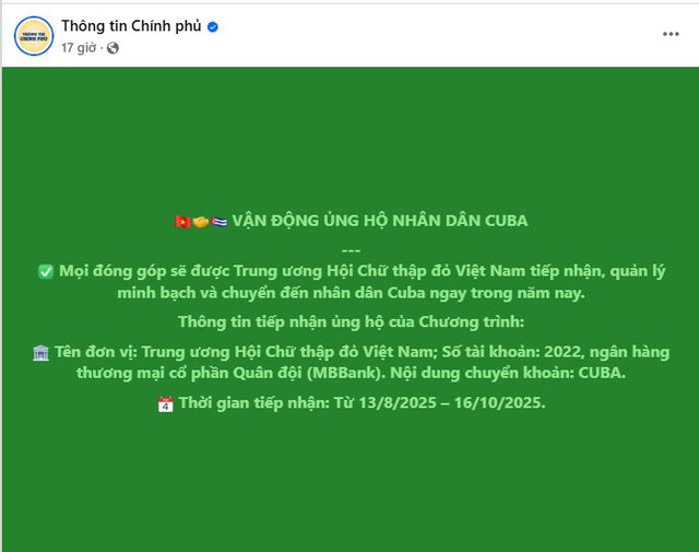 Lời kêu gọi ủng hộ nhân dân Cuba lay động triệu trái tim người Việt: "Sẵn sàng để nghĩa tình được đáp đền tiếp nối"- Ảnh 2.