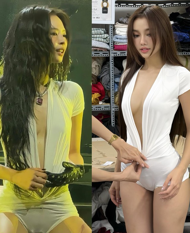 Mỹ nhân có "siêu body" bắt chước bộ cánh gây tranh cãi của Jennie- Ảnh 3. Mỹ nhân có "siêu body" bắt chước bộ cánh gây tranh cãi của Jennie- Ảnh 3.