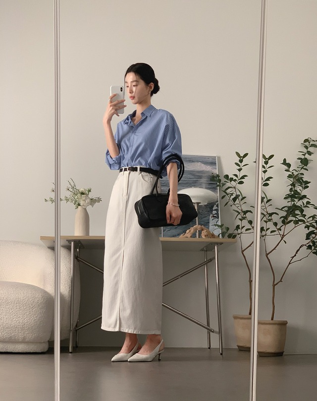 Mặc chân váy dài tới công sở: Phối đồ càng đơn giản như 10 cách này càng đẹp- Ảnh 1.