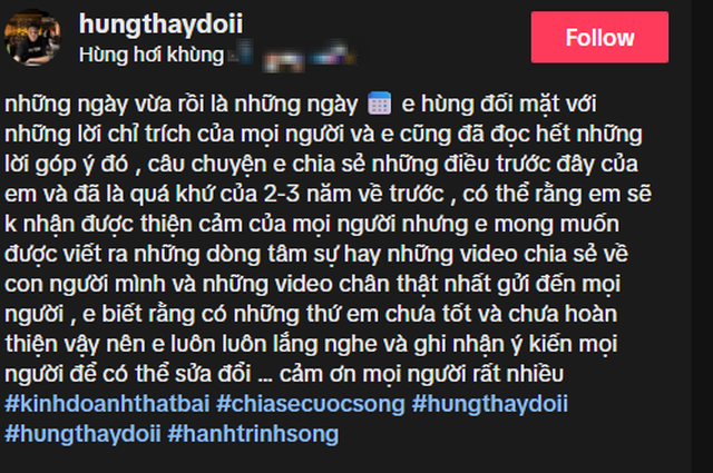 Em trai Hòa Minzy lên tiếng giải thích gấp giữa bão chỉ trích vì đăng clip kể khổ khi có chị gái nổi tiếng- Ảnh 1. Em trai Hòa Minzy lên tiếng giải thích gấp giữa bão chỉ trích vì đăng clip kể khổ khi có chị gái nổi tiếng- Ảnh 1.