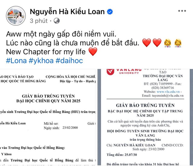 Á hậu gen Z ở ẩn sinh con bất ngờ thông báo trúng tuyển Đại học ngành Y khoa!- Ảnh 1.