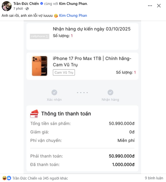 Mê cái cách thần rừng Liên Quân "nịnh" bạn gái, tậu ngay iPhone 17 Pro Max 1TB trong một nốt nhạc- Ảnh 1.