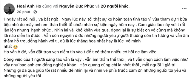 Hồ Hoài Anh sau chiến thắng lịch sử của Đức Phúc: "Hào quang cũng chỉ là nhất thời, mỗi người 1 giá trị"- Ảnh 1.