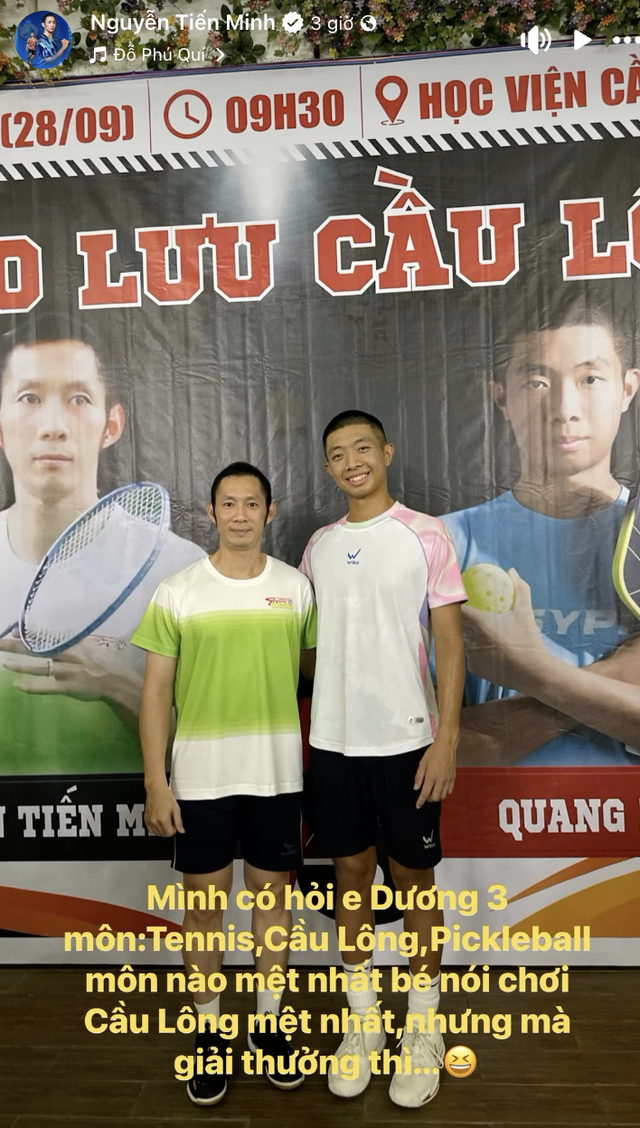 "Huyền thoại" cầu lông Tiến Minh chấp 13 điểm khi đấu siêu sao pickleball Quang Dương, kết quả gây ngỡ ngàng- Ảnh 1.
